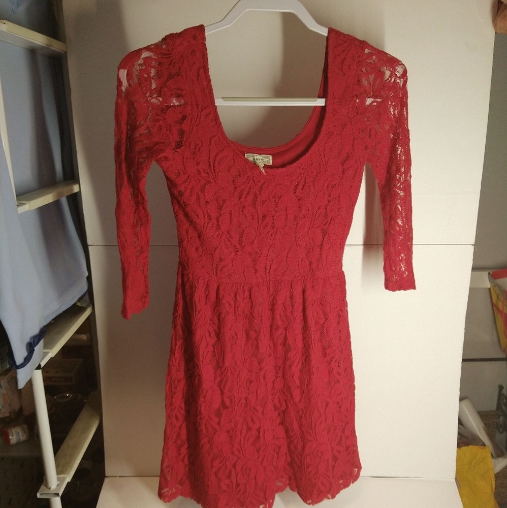 Red lace dress